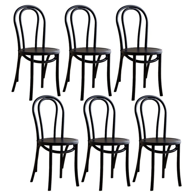 Wood Modern Style Patio Side Chair Open Back Dining Side Chair Black Wood 6 Piece Set Clearhalo 'Dining Chairs' 'Dining Tables & Seating' 'dining_chair' 'furn' 'furn_dining_chair' 'Furniture' 'Kitchen & Dining Furniture' 6780807