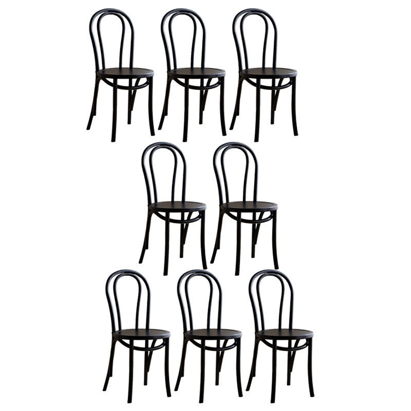 Wood Modern Style Patio Side Chair Open Back Dining Side Chair Black Wood 8 Piece Set Clearhalo 'Dining Chairs' 'Dining Tables & Seating' 'dining_chair' 'furn' 'furn_dining_chair' 'Furniture' 'Kitchen & Dining Furniture' 6780809