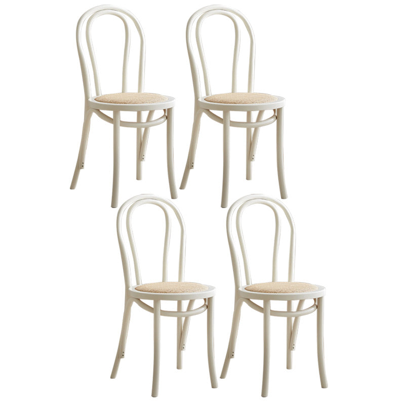 Wood Modern Style Patio Side Chair Open Back Dining Side Chair White Wicker & Rattan 4 Piece Set Clearhalo 'Dining Chairs' 'Dining Tables & Seating' 'dining_chair' 'furn' 'furn_dining_chair' 'Furniture' 'Kitchen & Dining Furniture' 6780825