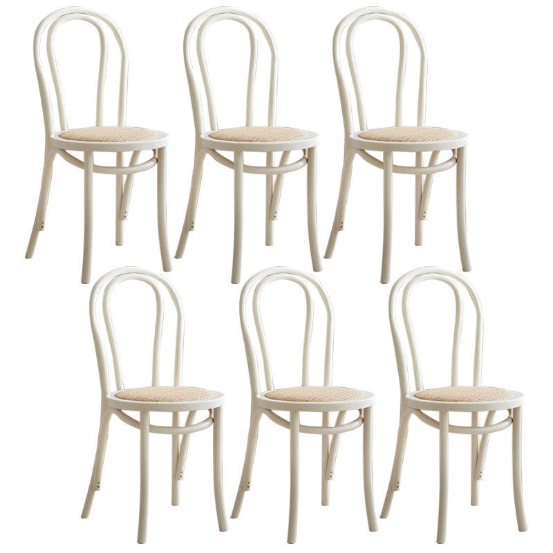 Wood Modern Style Patio Side Chair Open Back Dining Side Chair White Wicker & Rattan 6 Piece Set Clearhalo 'Dining Chairs' 'Dining Tables & Seating' 'dining_chair' 'furn' 'furn_dining_chair' 'Furniture' 'Kitchen & Dining Furniture' 6780826