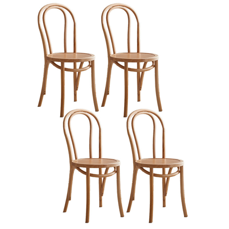 Wood Modern Style Patio Side Chair Open Back Dining Side Chair Natural Wood 4 Piece Set Clearhalo 'Dining Chairs' 'Dining Tables & Seating' 'dining_chair' 'furn' 'furn_dining_chair' 'Furniture' 'Kitchen & Dining Furniture' 6780830