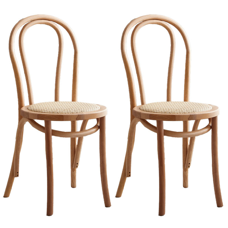 Wood Modern Style Patio Side Chair Open Back Dining Side Chair Natural Wicker & Rattan 2 Piece Set Clearhalo 'Dining Chairs' 'Dining Tables & Seating' 'dining_chair' 'furn' 'furn_dining_chair' 'Furniture' 'Kitchen & Dining Furniture' 6780834