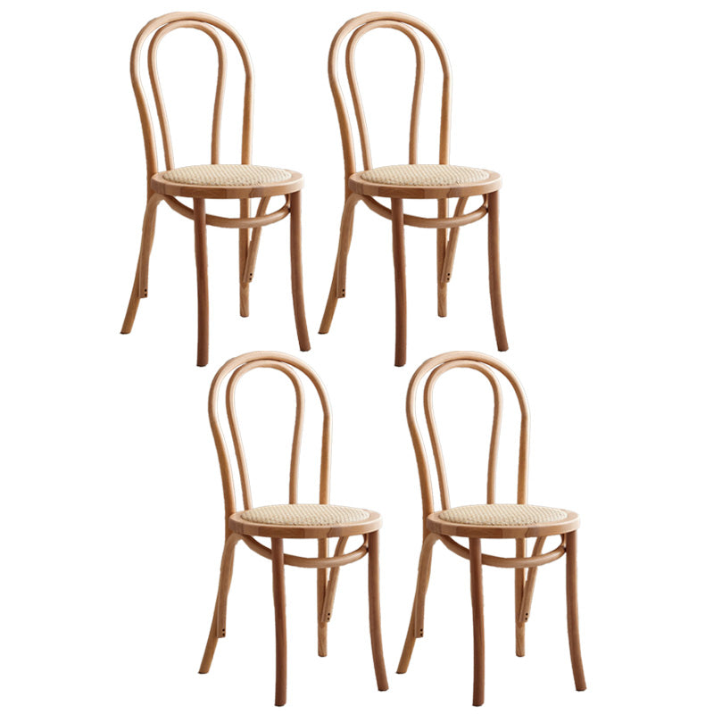 Wood Modern Style Patio Side Chair Open Back Dining Side Chair Natural Wicker & Rattan 4 Piece Set Clearhalo 'Dining Chairs' 'Dining Tables & Seating' 'dining_chair' 'furn' 'furn_dining_chair' 'Furniture' 'Kitchen & Dining Furniture' 6780835
