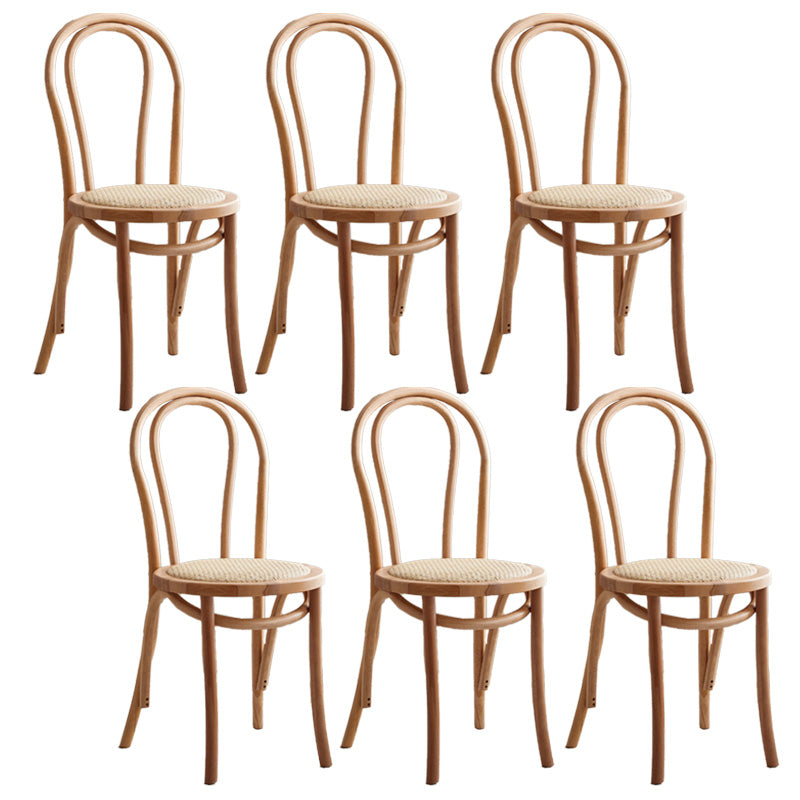 Wood Modern Style Patio Side Chair Open Back Dining Side Chair Natural Wicker & Rattan 6 Piece Set Clearhalo 'Dining Chairs' 'Dining Tables & Seating' 'dining_chair' 'furn' 'furn_dining_chair' 'Furniture' 'Kitchen & Dining Furniture' 6780836