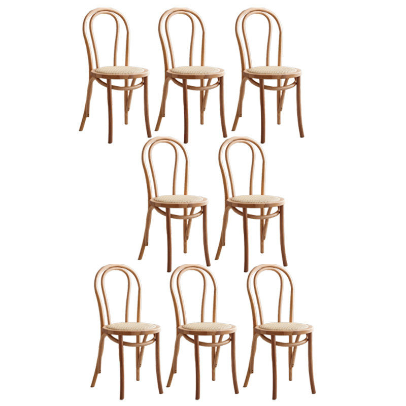 Wood Modern Style Patio Side Chair Open Back Dining Side Chair Natural Wicker & Rattan 8 Piece Set Clearhalo 'Dining Chairs' 'Dining Tables & Seating' 'dining_chair' 'furn' 'furn_dining_chair' 'Furniture' 'Kitchen & Dining Furniture' 6780837