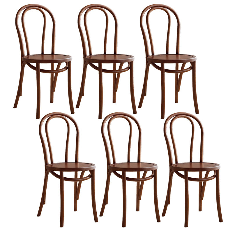 Wood Modern Style Patio Side Chair Open Back Dining Side Chair Nut-Brown Wood 6 Piece Set Clearhalo 'Dining Chairs' 'Dining Tables & Seating' 'dining_chair' 'furn' 'furn_dining_chair' 'Furniture' 'Kitchen & Dining Furniture' 6780841