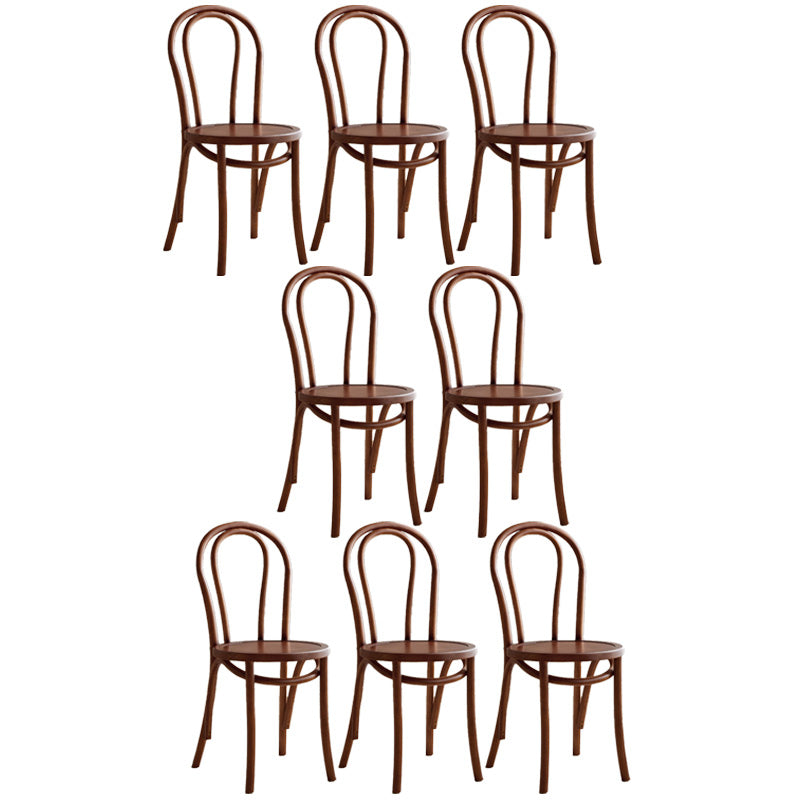 Wood Modern Style Patio Side Chair Open Back Dining Side Chair Nut-Brown Wood 8 Piece Set Clearhalo 'Dining Chairs' 'Dining Tables & Seating' 'dining_chair' 'furn' 'furn_dining_chair' 'Furniture' 'Kitchen & Dining Furniture' 6780842