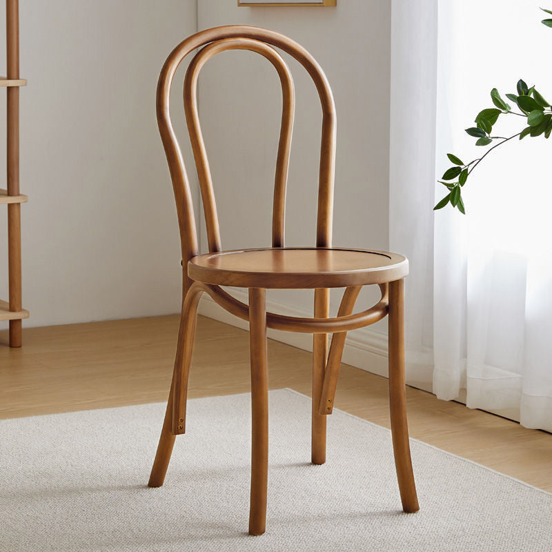 Wood Modern Style Patio Side Chair Open Back Dining Side Chair Cherry Wood 1 Piece Clearhalo 'Dining Chairs' 'Dining Tables & Seating' 'dining_chair' 'furn' 'furn_dining_chair' 'Furniture' 'Kitchen & Dining Furniture' 6780848