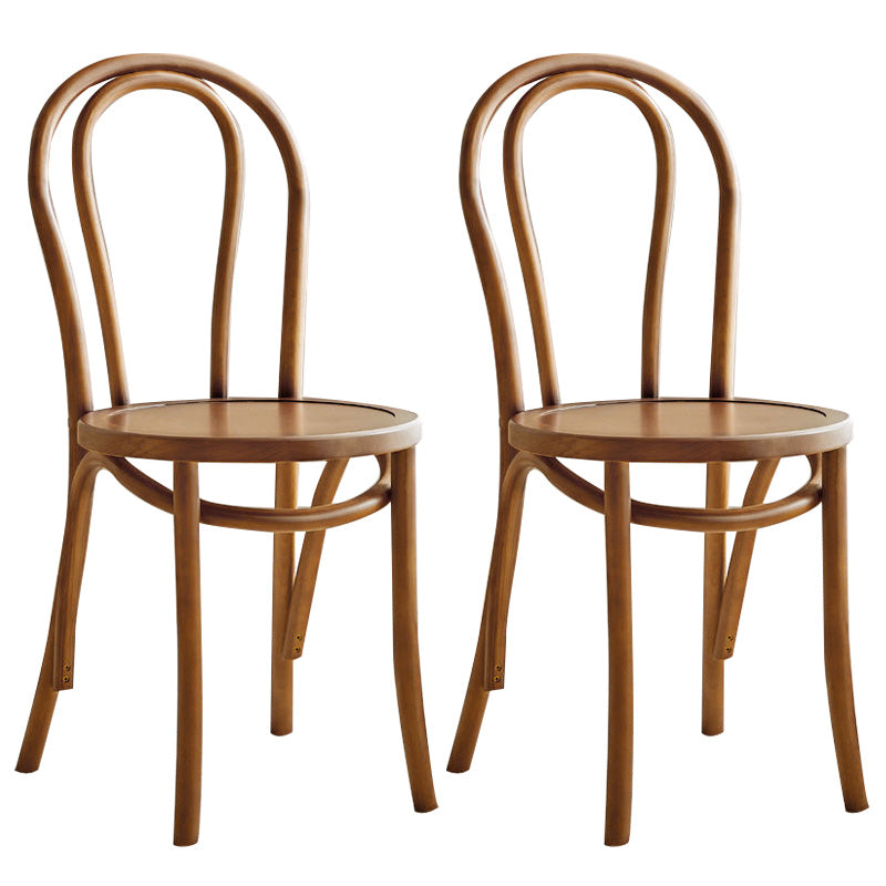 Wood Modern Style Patio Side Chair Open Back Dining Side Chair Cherry Wood 2 Piece Set Clearhalo 'Dining Chairs' 'Dining Tables & Seating' 'dining_chair' 'furn' 'furn_dining_chair' 'Furniture' 'Kitchen & Dining Furniture' 6780849