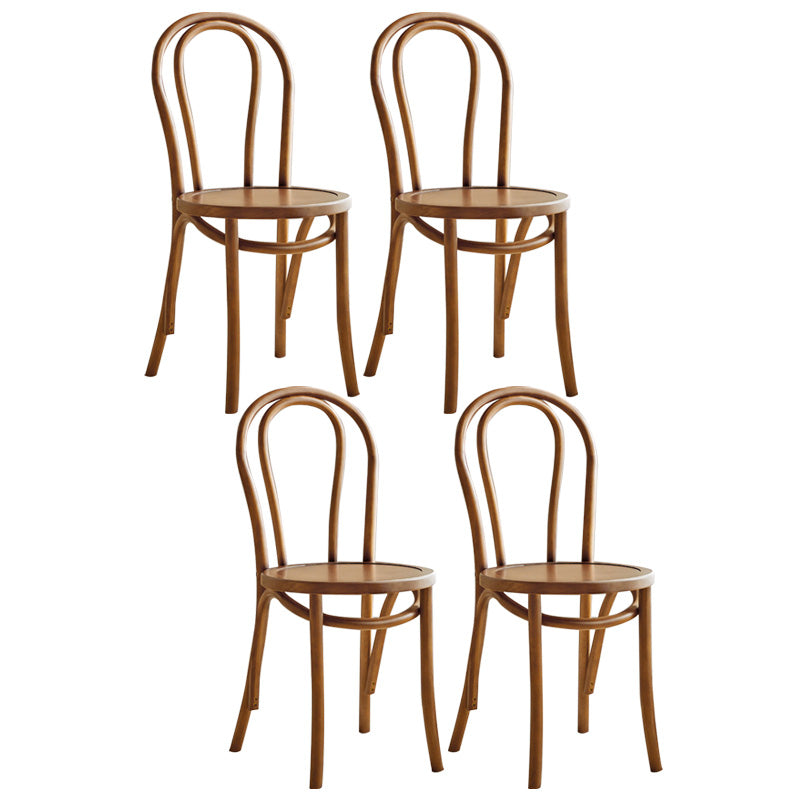 Wood Modern Style Patio Side Chair Open Back Dining Side Chair Cherry Wood 4 Piece Set Clearhalo 'Dining Chairs' 'Dining Tables & Seating' 'dining_chair' 'furn' 'furn_dining_chair' 'Furniture' 'Kitchen & Dining Furniture' 6780850