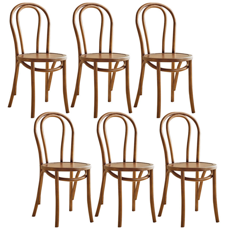 Wood Modern Style Patio Side Chair Open Back Dining Side Chair Cherry Wood 6 Piece Set Clearhalo 'Dining Chairs' 'Dining Tables & Seating' 'dining_chair' 'furn' 'furn_dining_chair' 'Furniture' 'Kitchen & Dining Furniture' 6780851