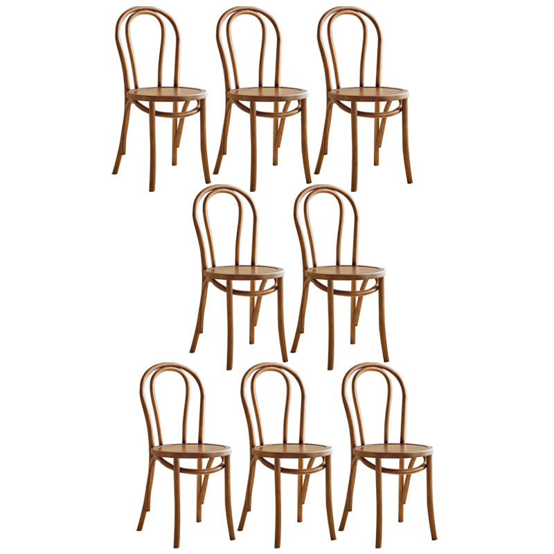 Wood Modern Style Patio Side Chair Open Back Dining Side Chair Cherry Wood 8 Piece Set Clearhalo 'Dining Chairs' 'Dining Tables & Seating' 'dining_chair' 'furn' 'furn_dining_chair' 'Furniture' 'Kitchen & Dining Furniture' 6780852