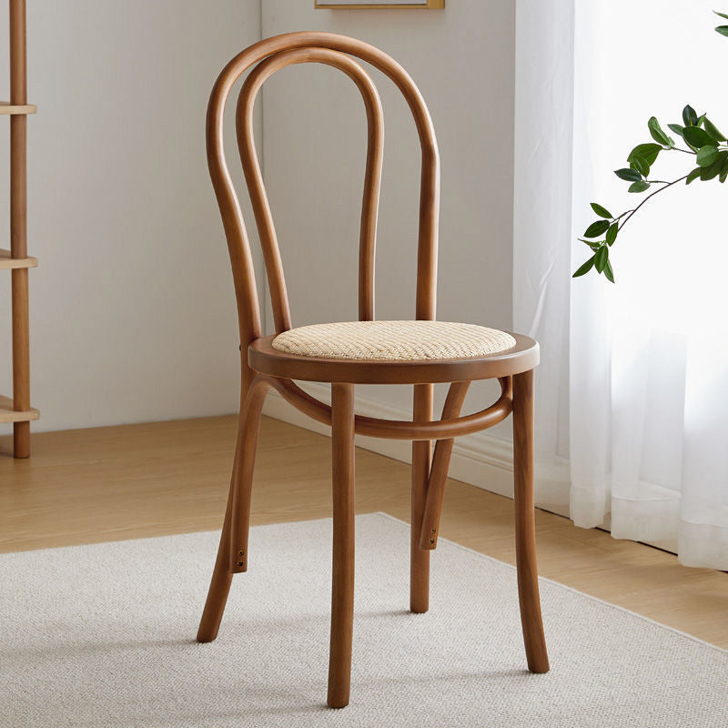 Wood Modern Style Patio Side Chair Open Back Dining Side Chair Cherry Wicker & Rattan 1 Piece Clearhalo 'Dining Chairs' 'Dining Tables & Seating' 'dining_chair' 'furn' 'furn_dining_chair' 'Furniture' 'Kitchen & Dining Furniture' 6780853