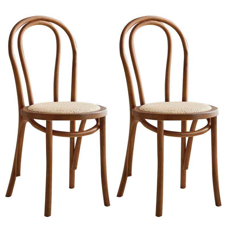 Wood Modern Style Patio Side Chair Open Back Dining Side Chair Cherry Wicker & Rattan 2 Piece Set Clearhalo 'Dining Chairs' 'Dining Tables & Seating' 'dining_chair' 'furn' 'furn_dining_chair' 'Furniture' 'Kitchen & Dining Furniture' 6780854