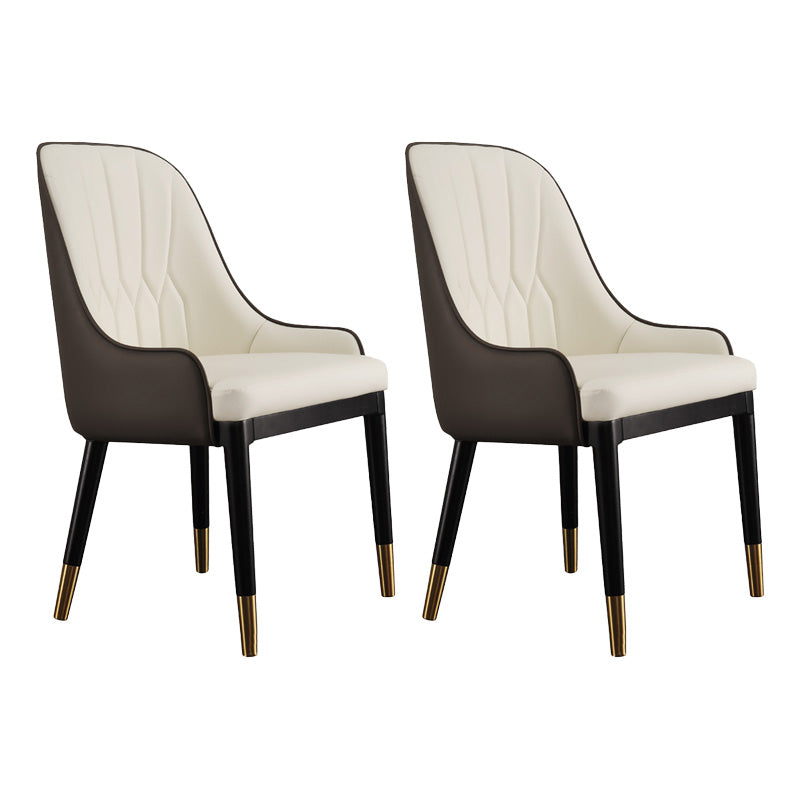 Chaises de salle à manger rembourrées industrielles chaise Parsons en jambes noires