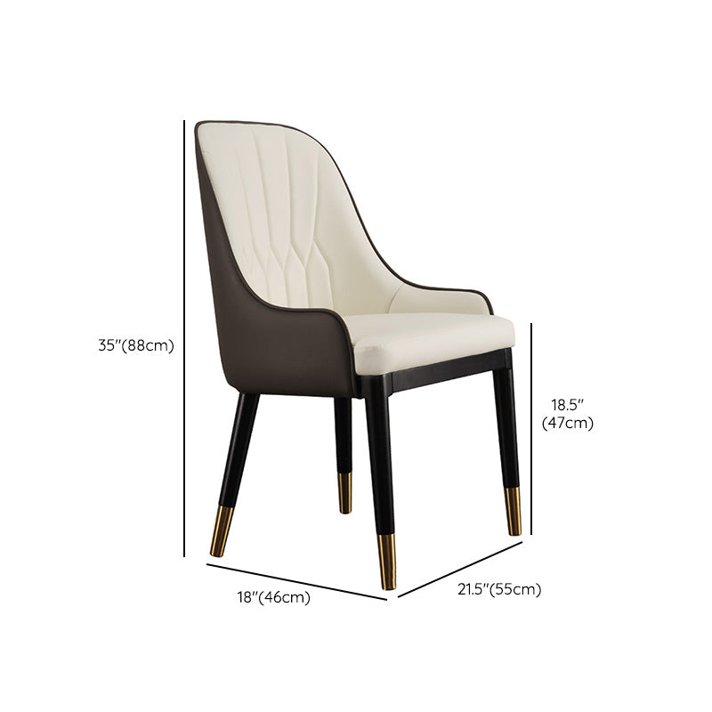 Chaises de salle à manger rembourrées industrielles chaise Parsons en jambes noires