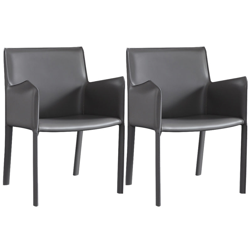 Esszimmer gepolsterter Armstuhl Kunstleder Parsons Stuhl