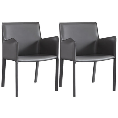 Esszimmer gepolsterter Armstuhl Kunstleder Parsons Stuhl