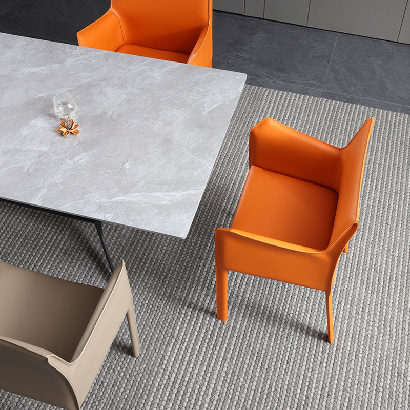 Esszimmer gepolsterter Armstuhl Kunstleder Parsons Stuhl