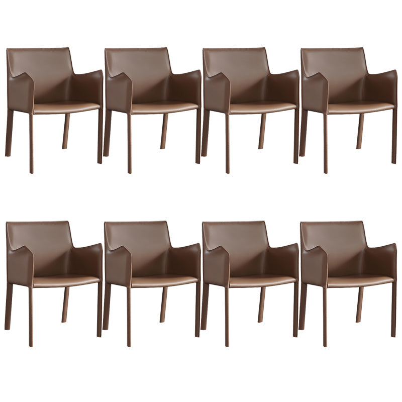 Esszimmer gepolsterter Armstuhl Kunstleder Parsons Stuhl