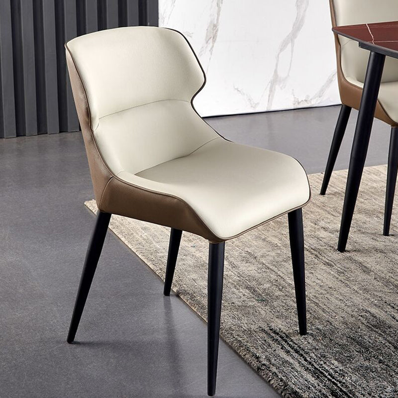 Home Upholstered Chair Dining Room Faux Leather Parsons Dining Chair White 1 Piece Clearhalo 'Dining Chairs' 'Dining Tables & Seating' 'dining_chair' 'furn' 'furn_dining_chair' 'Furniture' 'Kitchen & Dining Furniture' 6781000