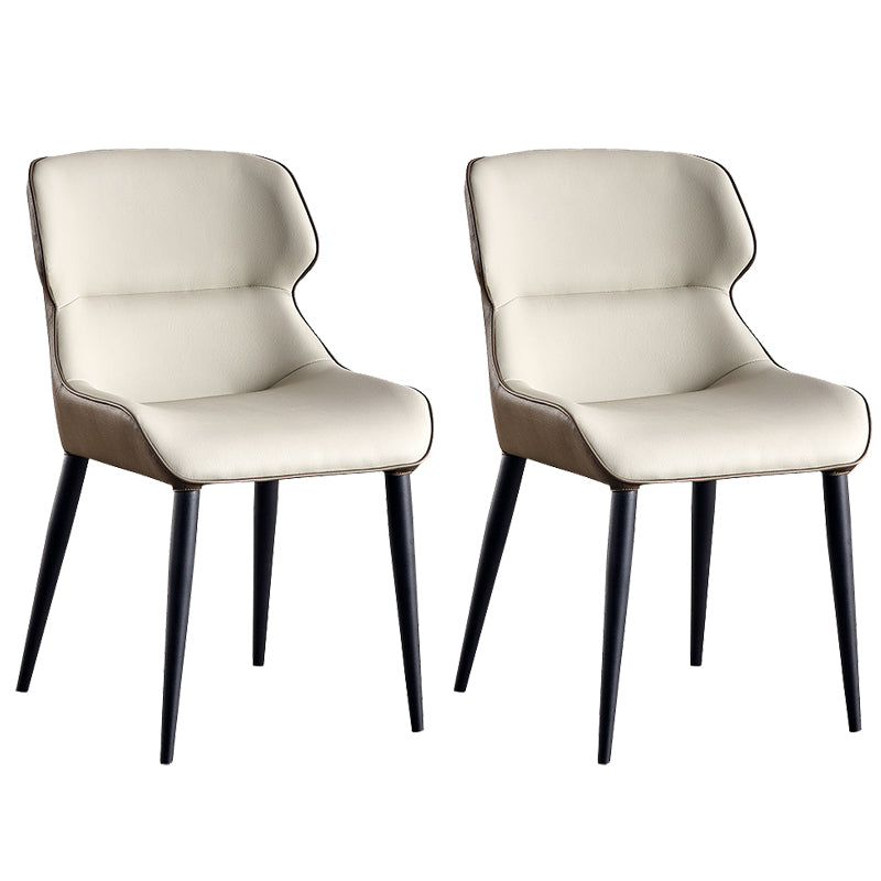 Home Upholstered Chair Dining Room Faux Leather Parsons Dining Chair White 2 Piece Set Clearhalo 'Dining Chairs' 'Dining Tables & Seating' 'dining_chair' 'furn' 'furn_dining_chair' 'Furniture' 'Kitchen & Dining Furniture' 6781001