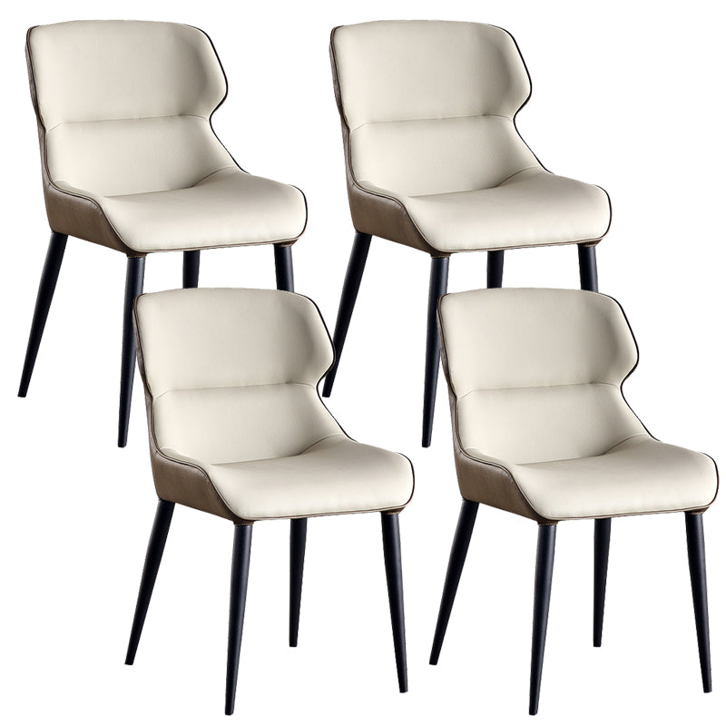 Home Upholstered Chair Dining Room Faux Leather Parsons Dining Chair White 4 Piece Set Clearhalo 'Dining Chairs' 'Dining Tables & Seating' 'dining_chair' 'furn' 'furn_dining_chair' 'Furniture' 'Kitchen & Dining Furniture' 6781002