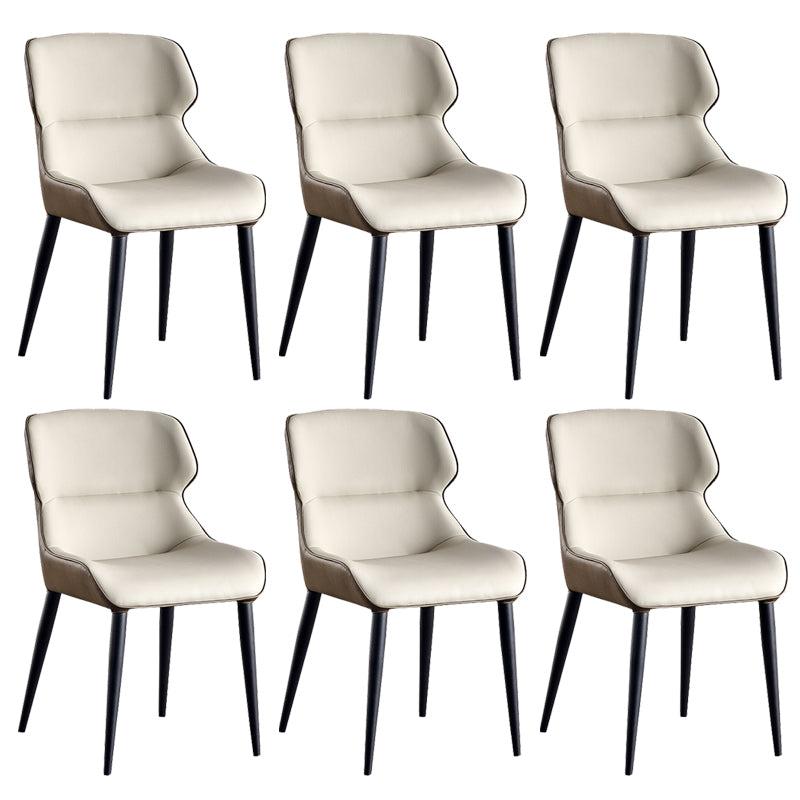 Home Upholstered Chair Dining Room Faux Leather Parsons Dining Chair White 6 Piece Set Clearhalo 'Dining Chairs' 'Dining Tables & Seating' 'dining_chair' 'furn' 'furn_dining_chair' 'Furniture' 'Kitchen & Dining Furniture' 6781004