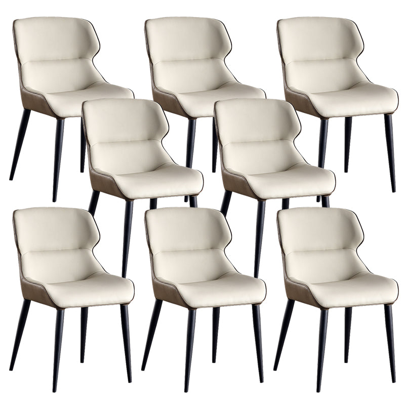 Home Upholstered Chair Dining Room Faux Leather Parsons Dining Chair White 8 Piece Set Clearhalo 'Dining Chairs' 'Dining Tables & Seating' 'dining_chair' 'furn' 'furn_dining_chair' 'Furniture' 'Kitchen & Dining Furniture' 6781007
