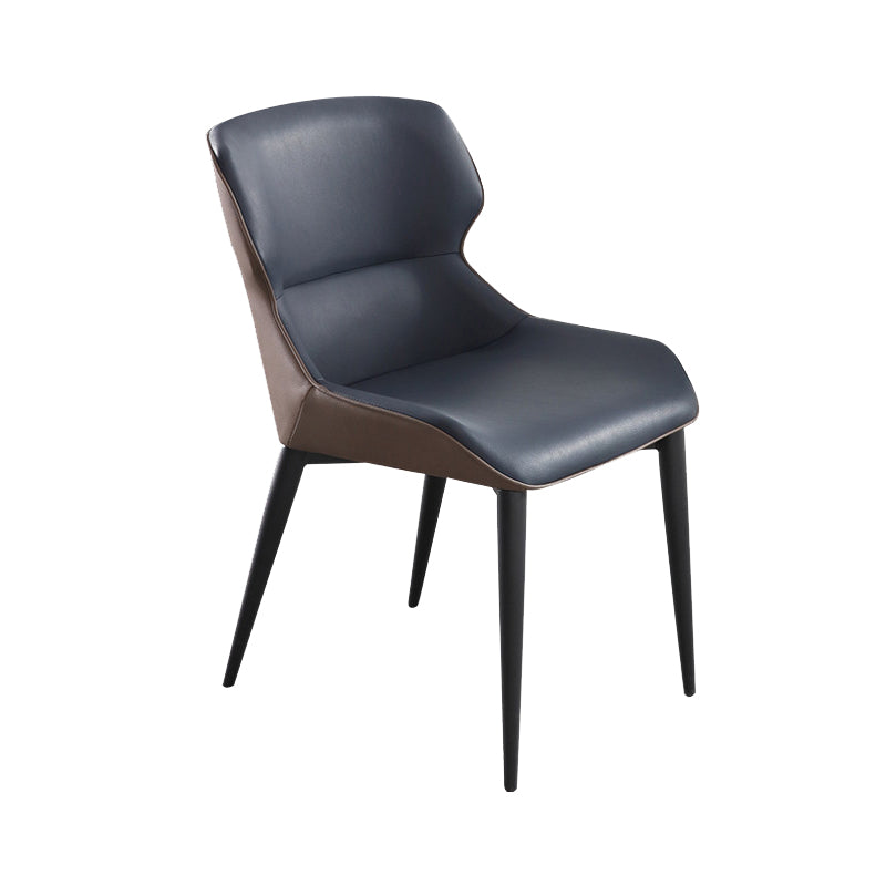Home Upholstered Chair Dining Room Faux Leather Parsons Dining Chair Blue 1 Piece Clearhalo 'Dining Chairs' 'Dining Tables & Seating' 'dining_chair' 'furn' 'furn_dining_chair' 'Furniture' 'Kitchen & Dining Furniture' 6781013