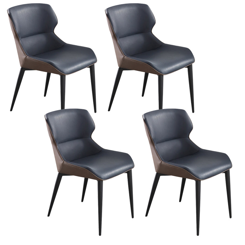 Home Upholstered Chair Dining Room Faux Leather Parsons Dining Chair Blue 4 Piece Set Clearhalo 'Dining Chairs' 'Dining Tables & Seating' 'dining_chair' 'furn' 'furn_dining_chair' 'Furniture' 'Kitchen & Dining Furniture' 6781015