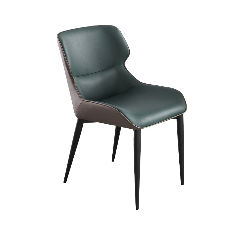Home Upholstered Chair Dining Room Faux Leather Parsons Dining Chair Green 1 Piece Clearhalo 'Dining Chairs' 'Dining Tables & Seating' 'dining_chair' 'furn' 'furn_dining_chair' 'Furniture' 'Kitchen & Dining Furniture' 6781018
