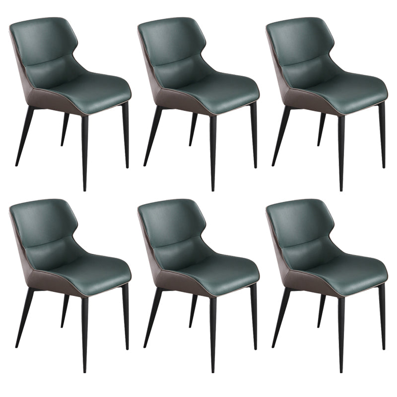 Home Upholstered Chair Dining Room Faux Leather Parsons Dining Chair Green 6 Piece Set Clearhalo 'Dining Chairs' 'Dining Tables & Seating' 'dining_chair' 'furn' 'furn_dining_chair' 'Furniture' 'Kitchen & Dining Furniture' 6781021