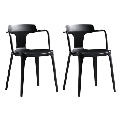 Sedia da sala da pranzo aperta posteriore sedia a braccio da pranzo in plastica contemporanea