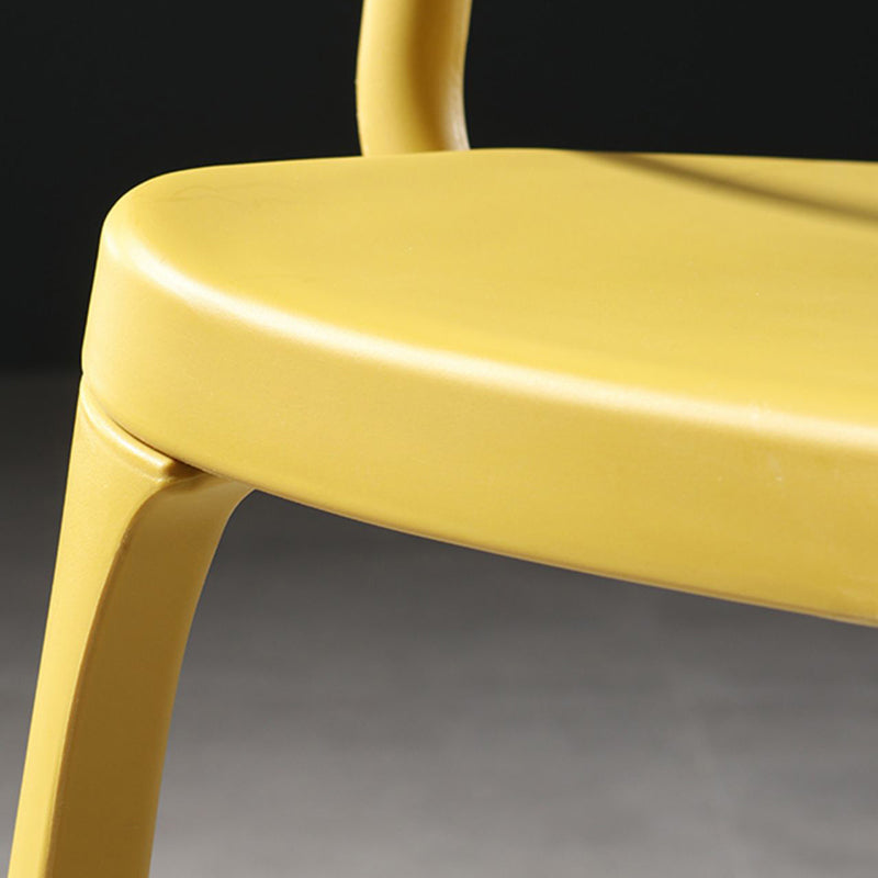 Sedia da sala da pranzo aperta posteriore sedia a braccio da pranzo in plastica contemporanea