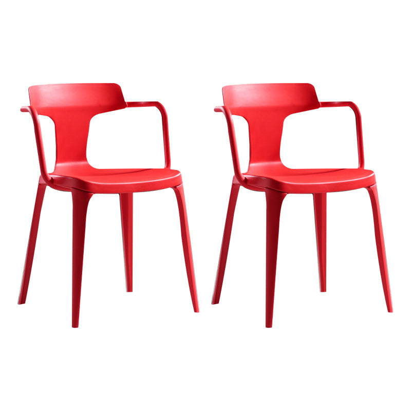 Sedia da sala da pranzo aperta posteriore sedia a braccio da pranzo in plastica contemporanea