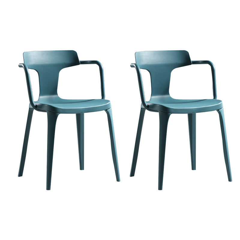 Sedia da sala da pranzo aperta posteriore sedia a braccio da pranzo in plastica contemporanea