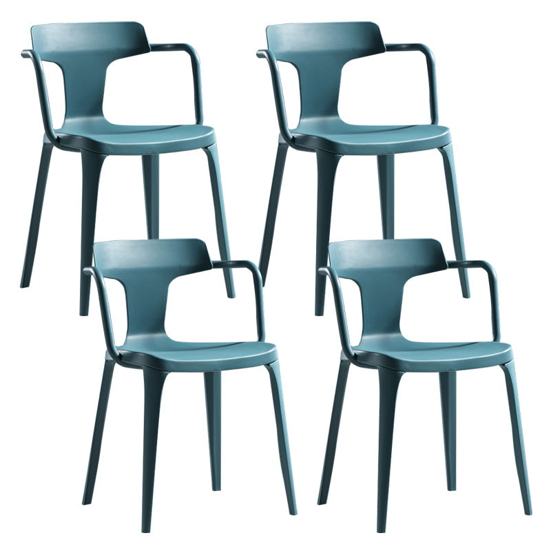 Sedia da sala da pranzo aperta posteriore sedia a braccio da pranzo in plastica contemporanea