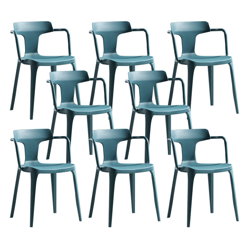 Sedia da sala da pranzo aperta posteriore sedia a braccio da pranzo in plastica contemporanea