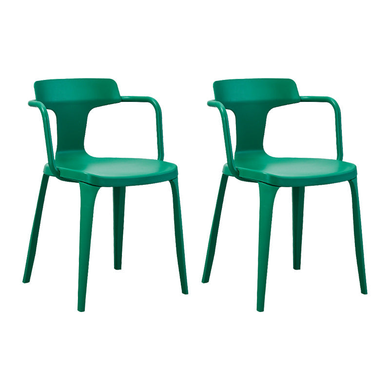 Sedia da sala da pranzo aperta posteriore sedia a braccio da pranzo in plastica contemporanea