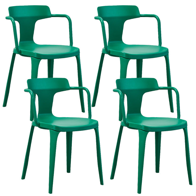 Sedia da sala da pranzo aperta posteriore sedia a braccio da pranzo in plastica contemporanea