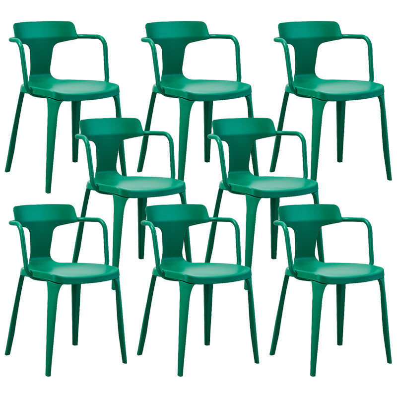 Sedia da sala da pranzo aperta posteriore sedia a braccio da pranzo in plastica contemporanea