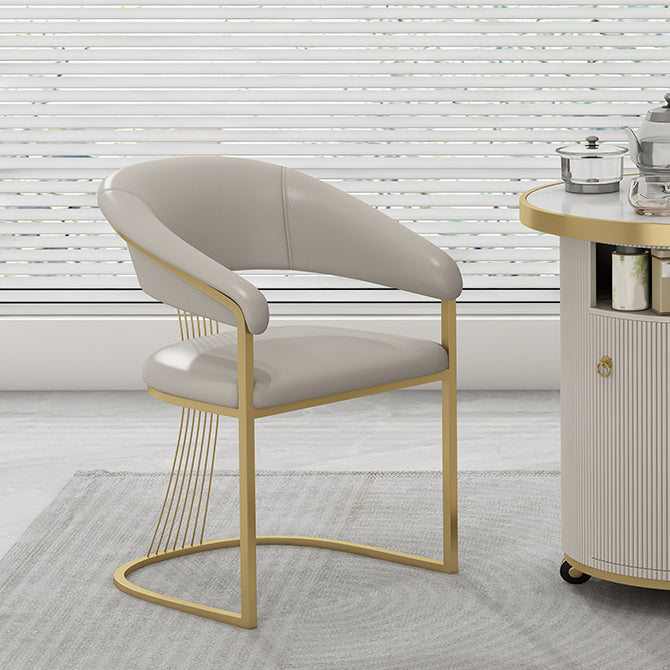 Glam Küchenseitenstuhl Gold Basis offener Essarm Stuhl