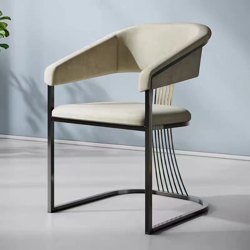 Glam keuken zijstoel goudbasis open rug eetstoel stoel