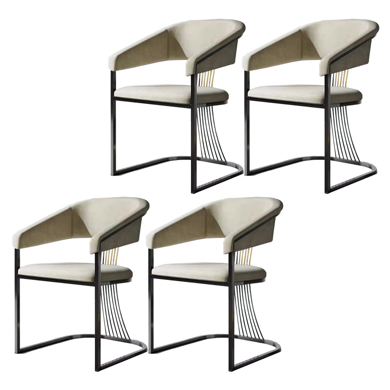 Glam Küchenseitenstuhl Gold Basis offener Essarm Stuhl