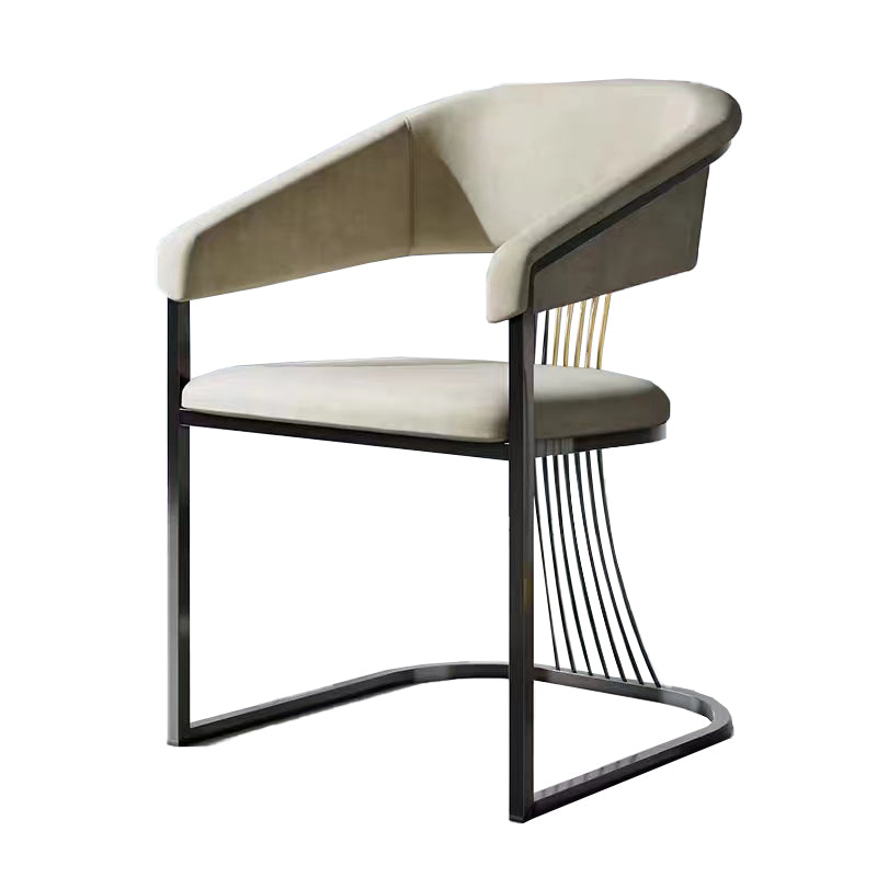 Glam keuken zijstoel goudbasis open rug eetstoel stoel