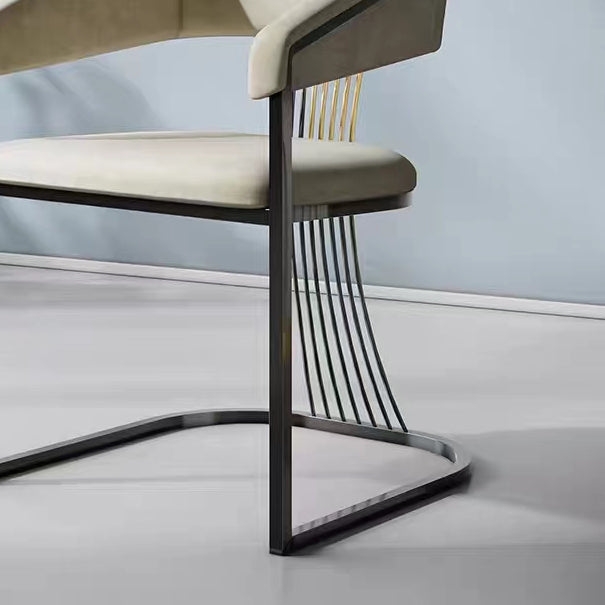 Glam keuken zijstoel goudbasis open rug eetstoel stoel