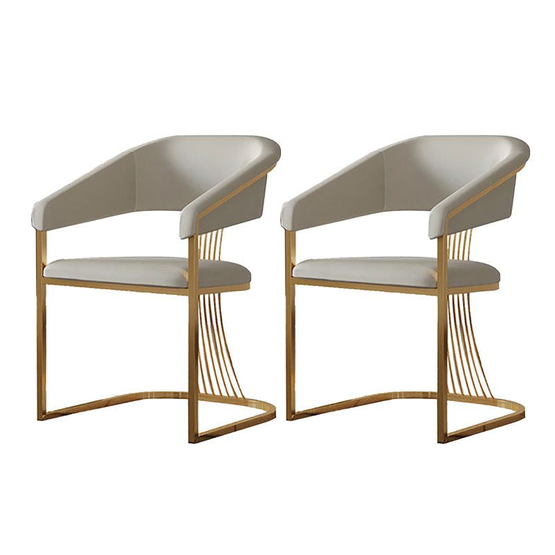 Glam keuken zijstoel goudbasis open rug eetstoel stoel