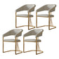 Glam Kitchen Side Chair Gold Base Open Back Dining Arm Chair