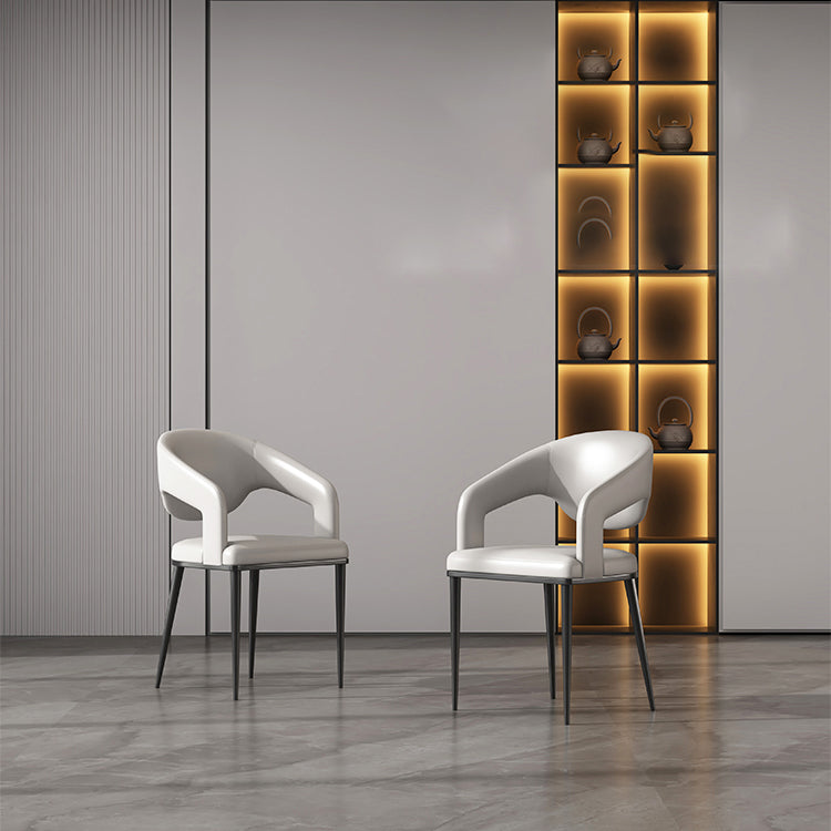 Sedia da sala da pranzo aperta gambe nere contemporanee sedia da pranzo